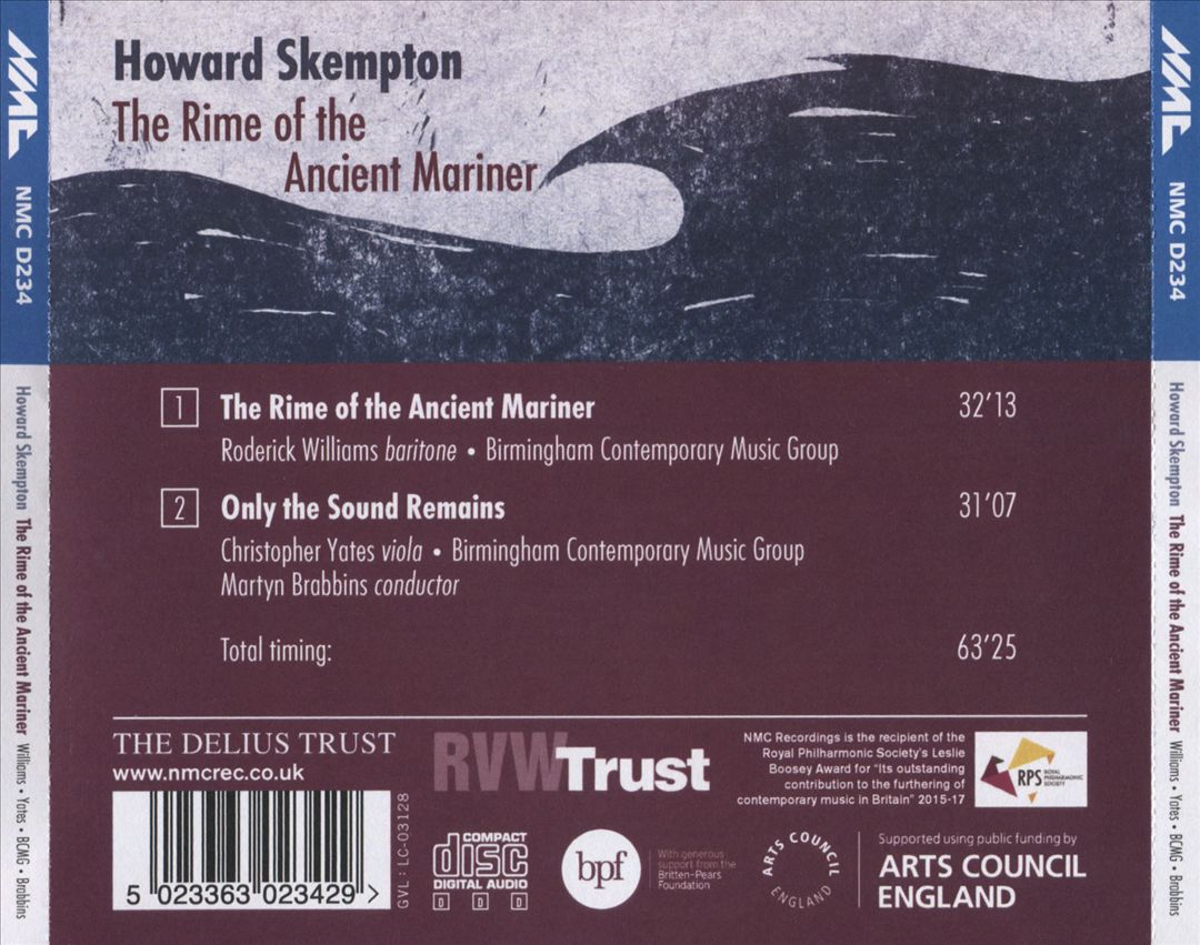 Howard Skempton: The Rime of the Ancient Mariner; Only the Sound Remains cover art