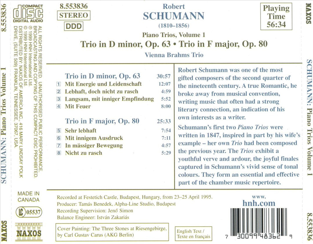 Schumann: Piano Trios, Vol. 1 cover art