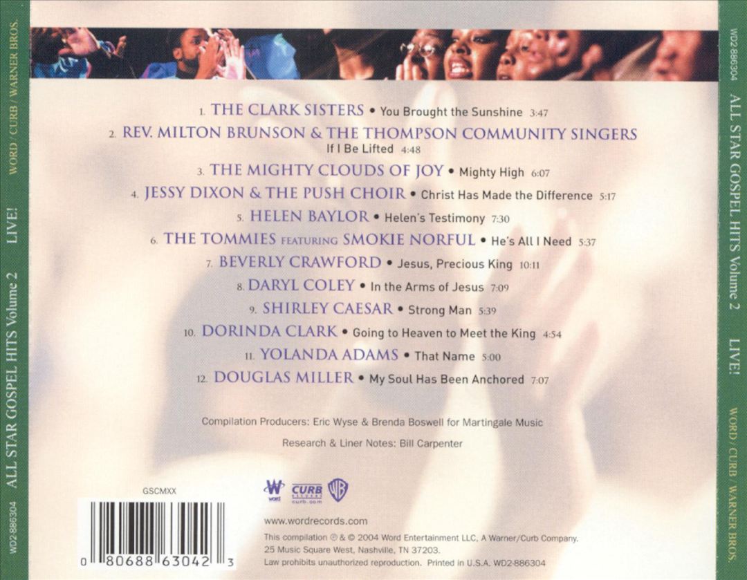 All Star Gospel Hits, Vol. 2: Live cover art