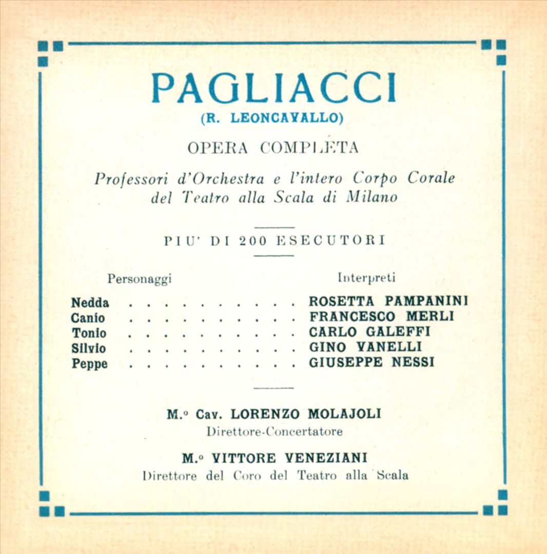 Leoncavallo: Pagliacci cover art