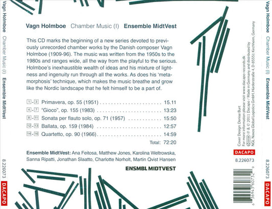 Vagn Holmboe: Chamber Music, Vol. 1 cover art
