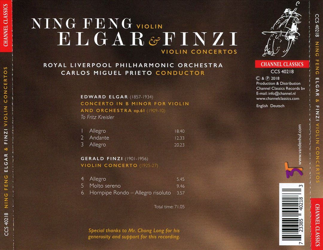Elgar & Finzi: Violin Concertos cover art