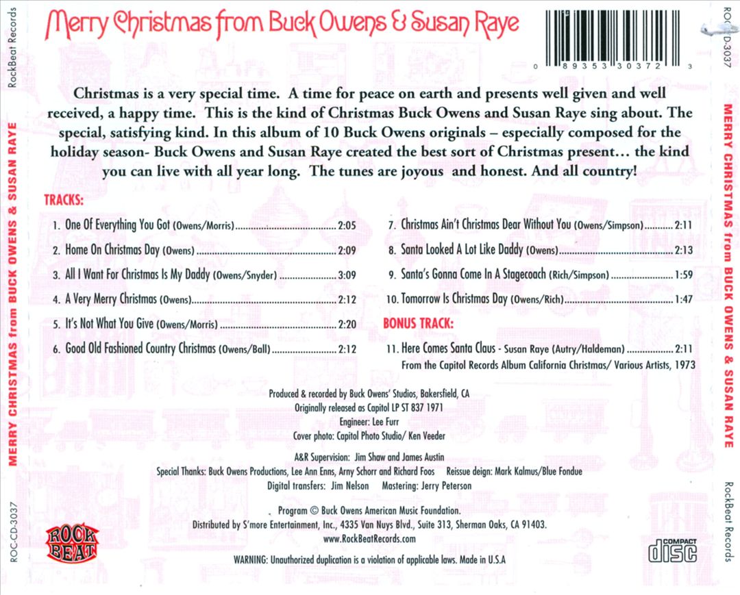 Merry Christmas From Buck Owens & Susan Raye cover art