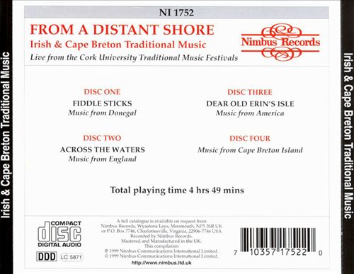 From a Distant Shore: Irish and Cape Breton Traditional Music cover art