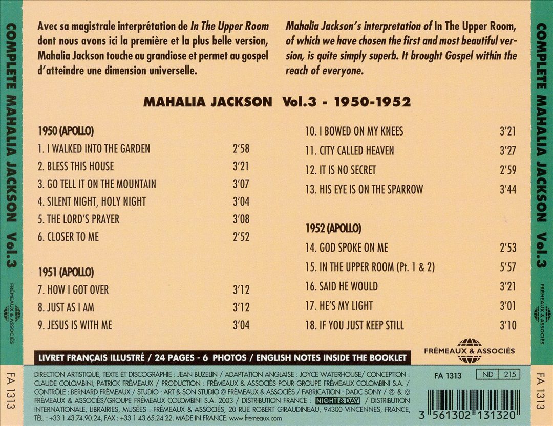 Integrale Mahalia Jackson, Vol. 3: 1950-1952 cover art