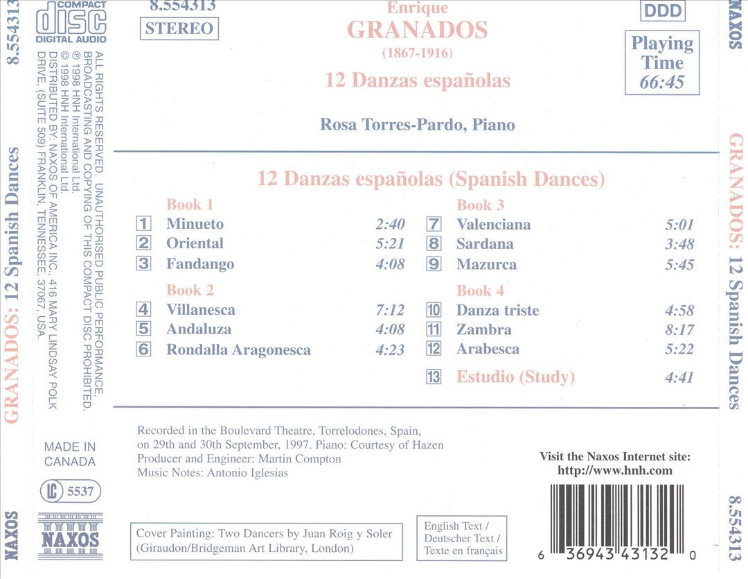Granados: 12 Danzas españolas cover art
