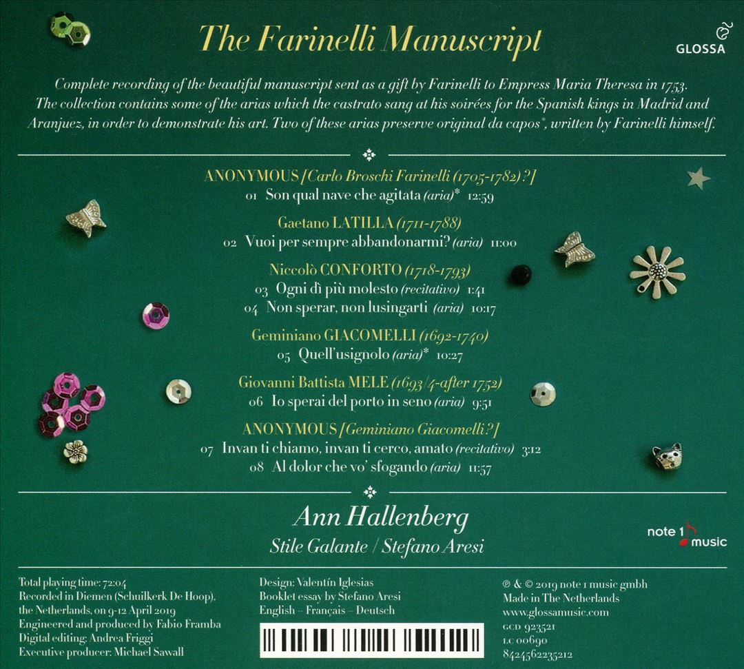 Farinelli Manuscript cover art