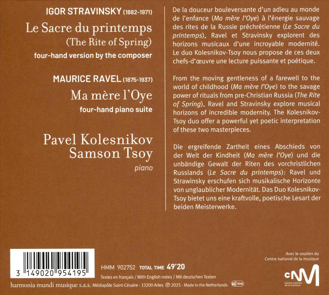 Stravinsky: Le Sacre du printemps; Ravel: Ma mère l'Oye cover art