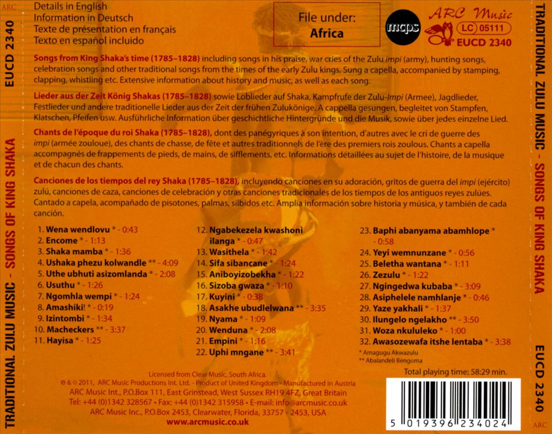 Traditional Zulu Music - Songs Of King Shaka cover art