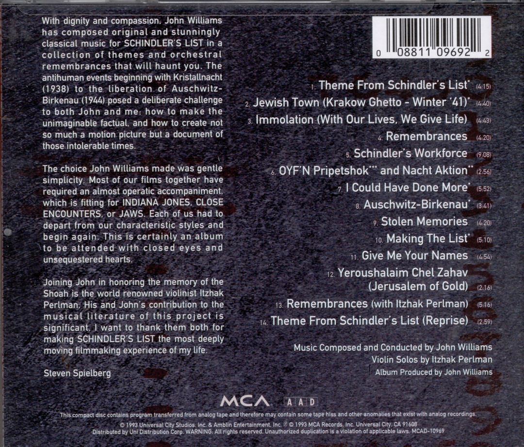 Schindler's List [Original Motion Picture Soundtrack] cover art