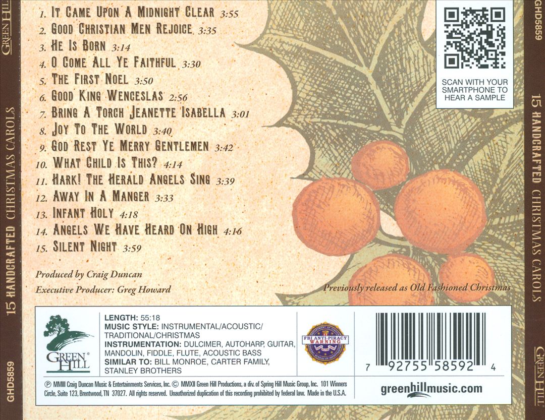 15 Handcrafted Christmas Carols cover art
