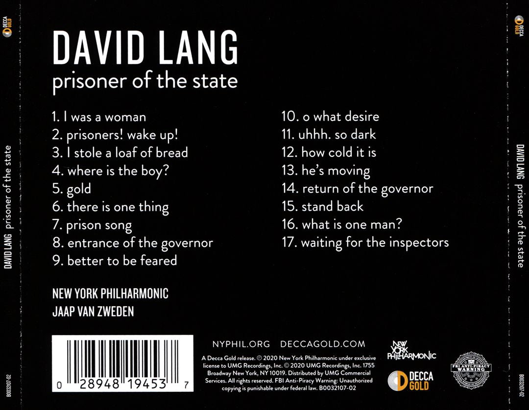 David Lang: Prisoner of the State cover art