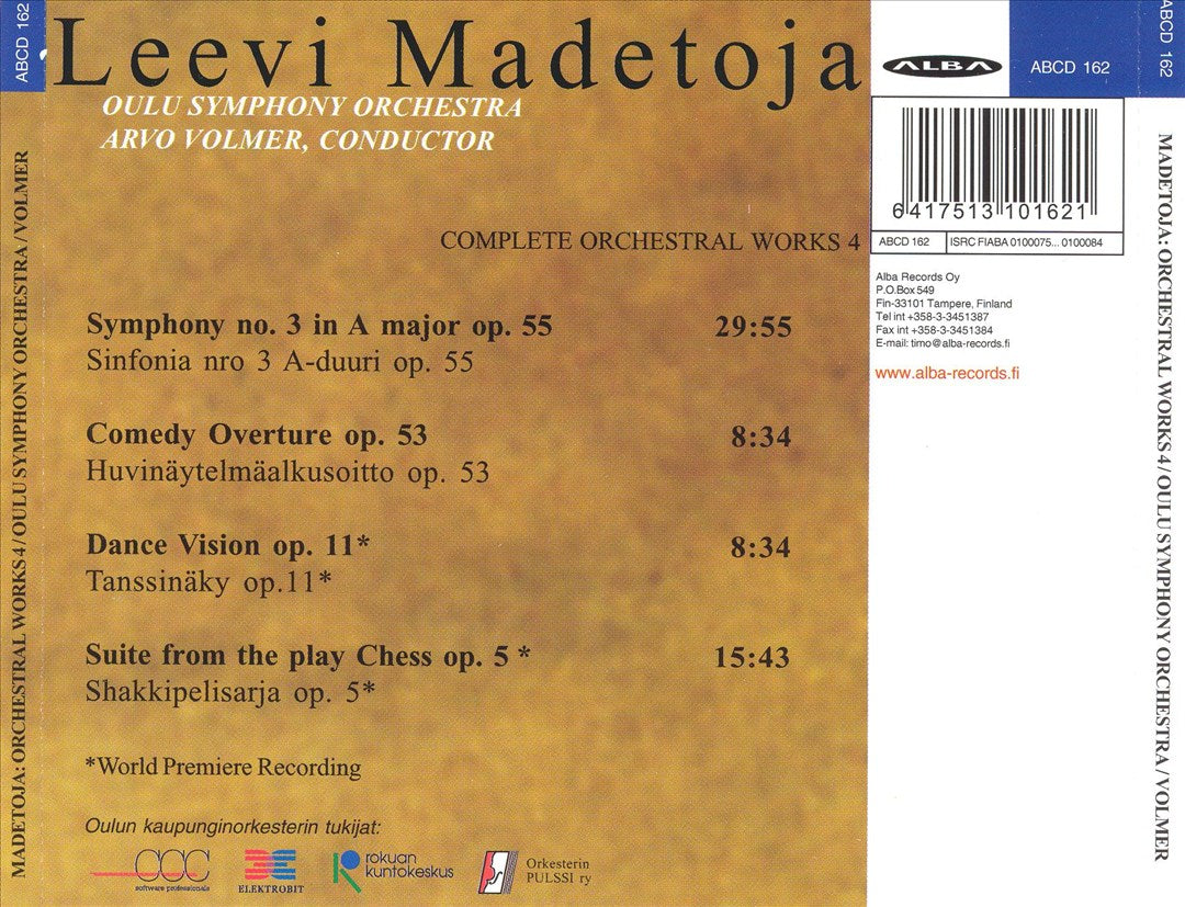 Leevi Madetoja: Complete Orchestral Works, Vol. 4 cover art