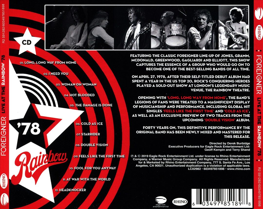 Live at the Rainbow ‘78 cover art
