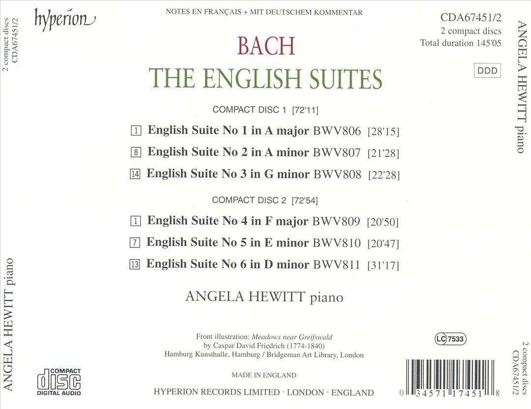 Bach: The English Suites cover art