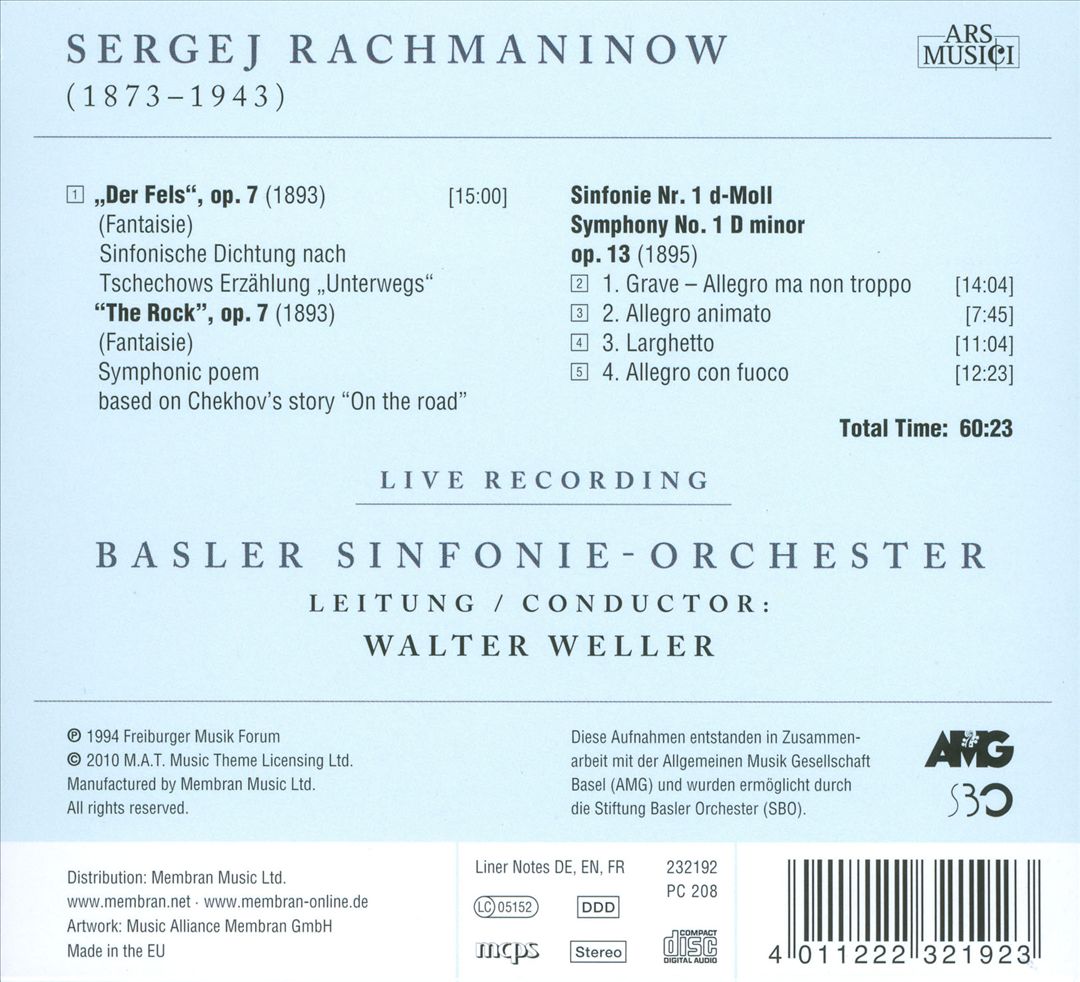 Rachmaninow: Symphony No. 1; Der Fels cover art