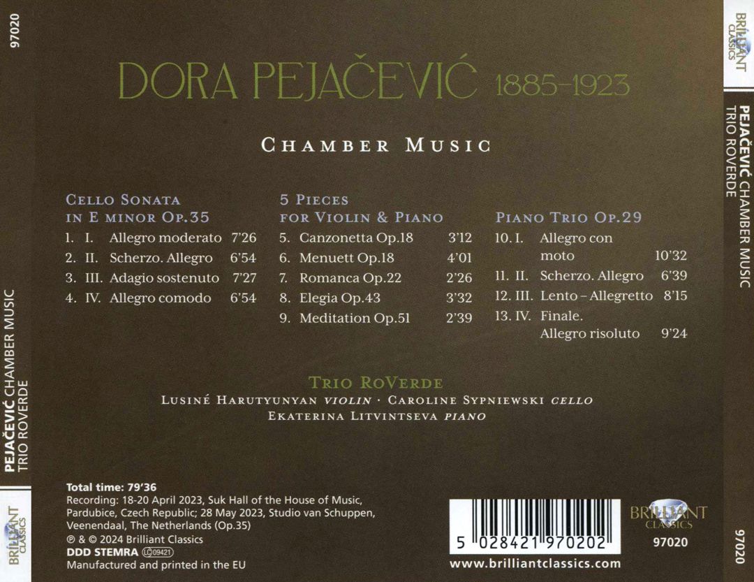 Pejacevic: Chamber Music cover art