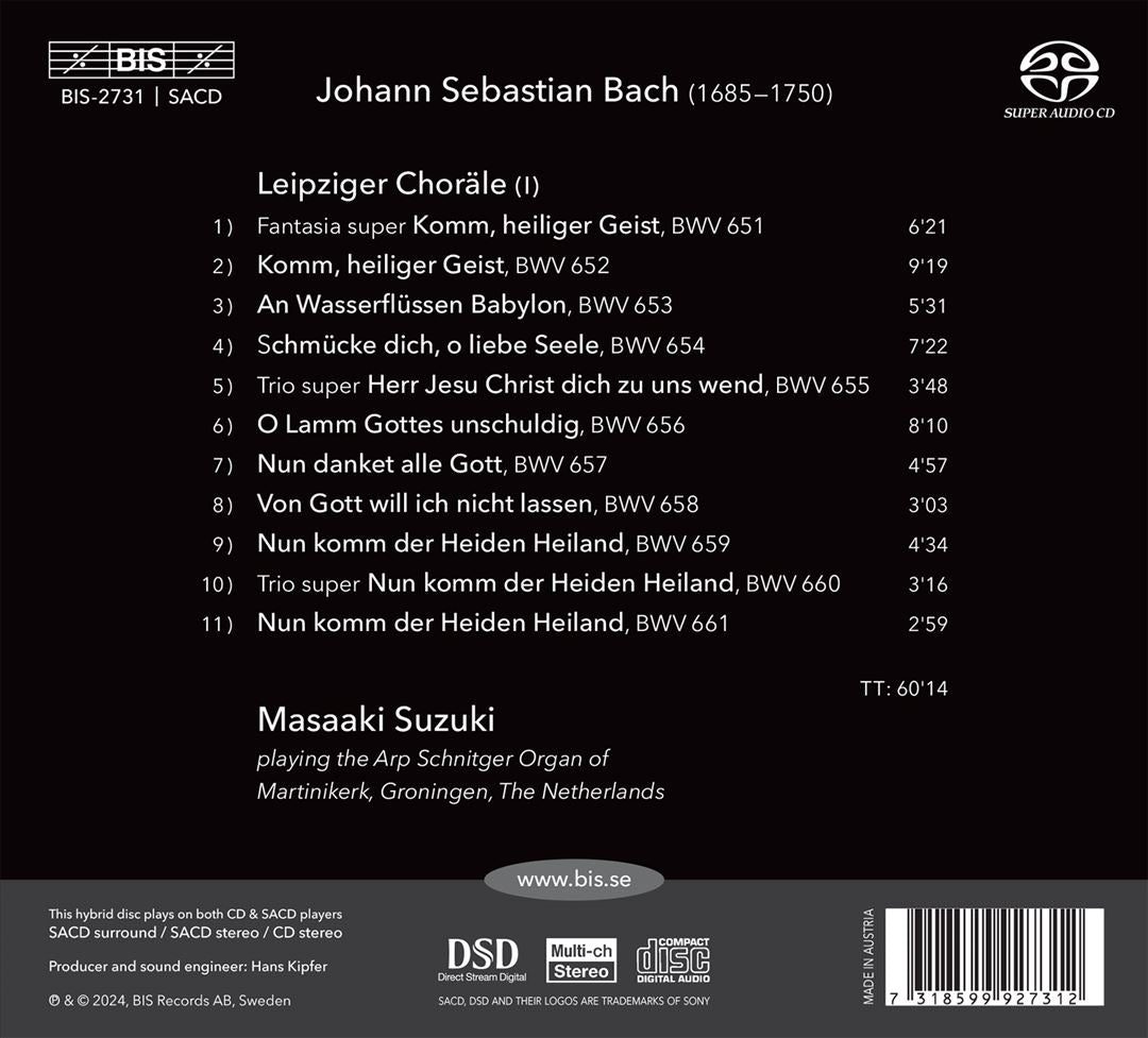 Masaaki Suzuki plays Bach Organ Works, Vol. 6 … leipziger choräle (I) … cover art