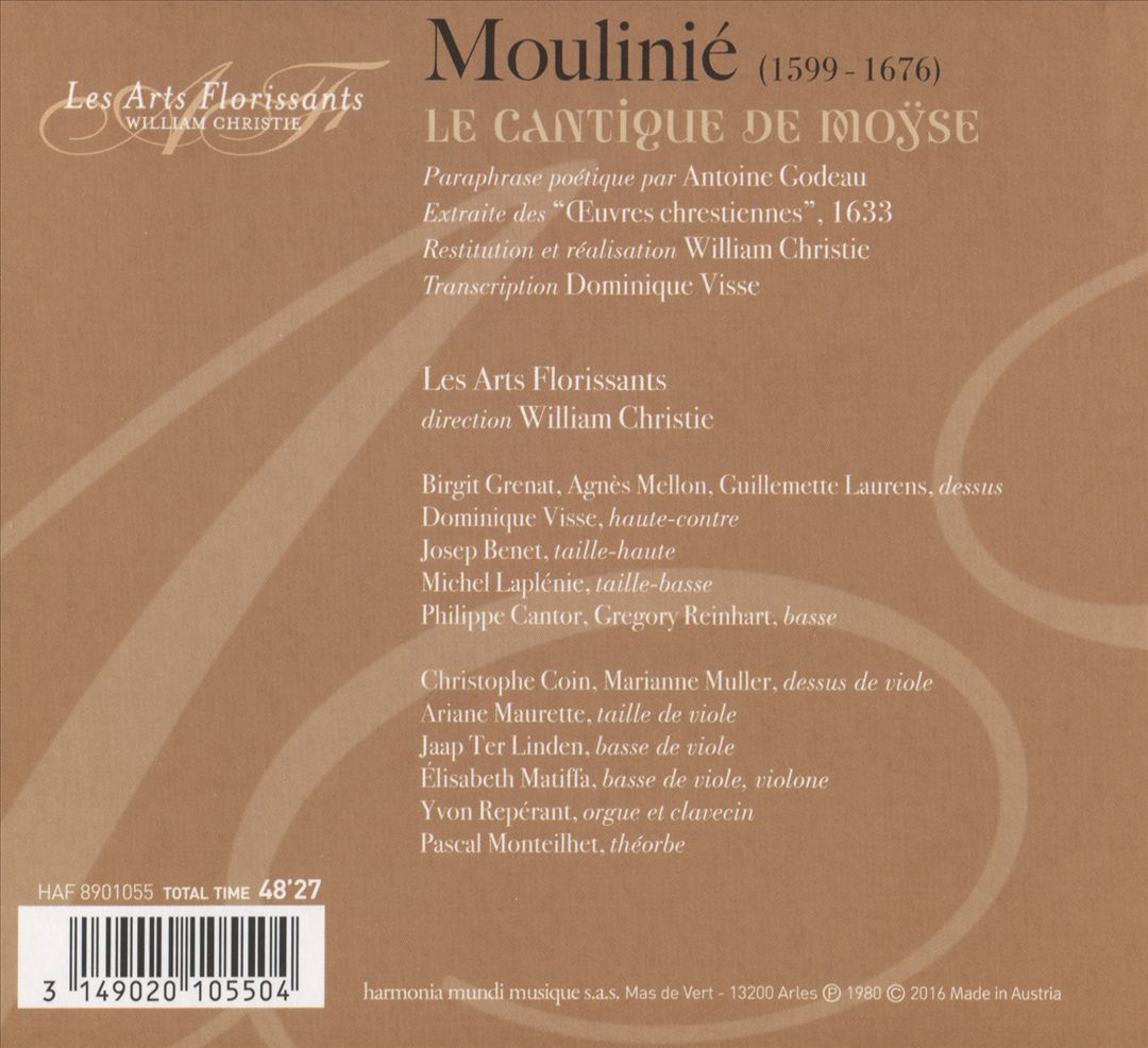 Moulinié: Le Cantique de Moÿse cover art