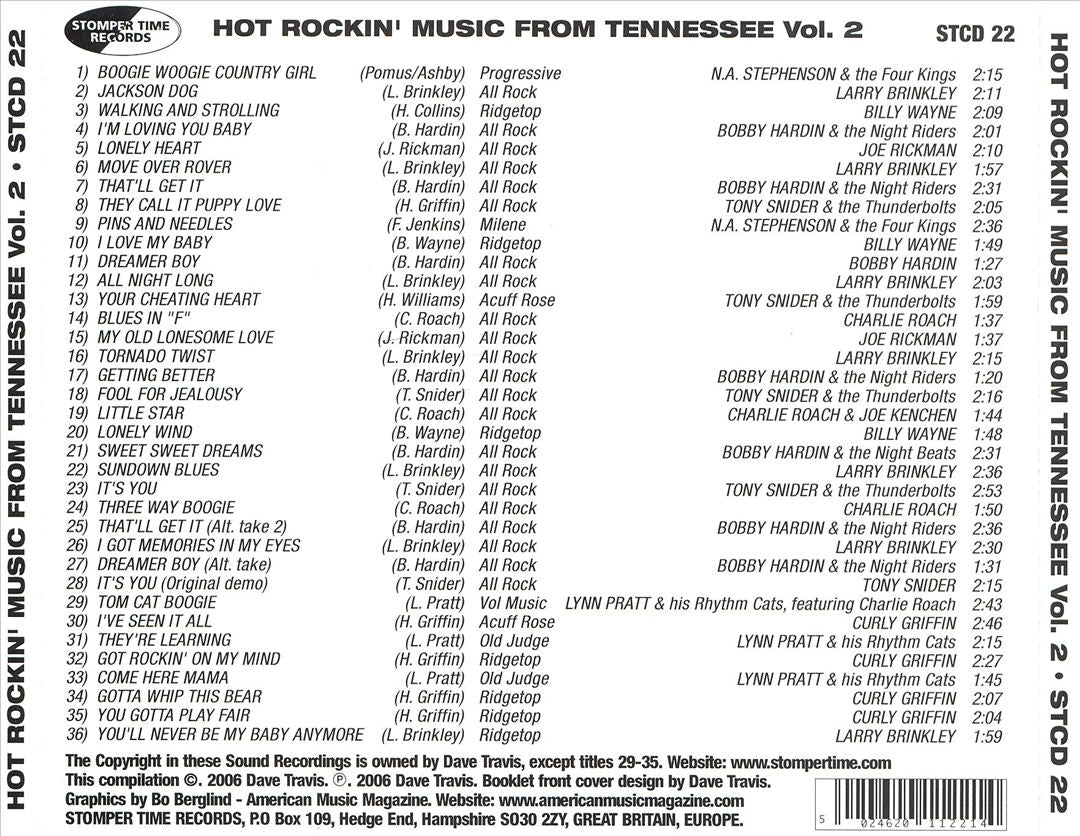 Hot Rockin' Music from Tennessee: The Westwood Recording Company, Vol. 2 cover art