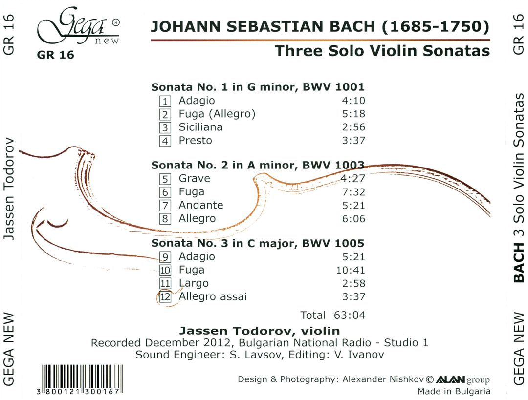 Bach: 3 Solo Violin Sonatas cover art