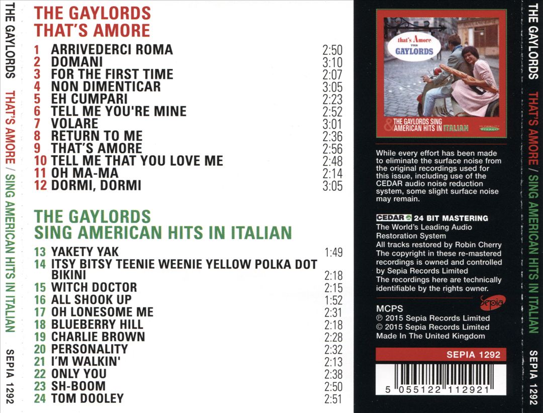 That's Amore & Sing American Hits in Italian cover art