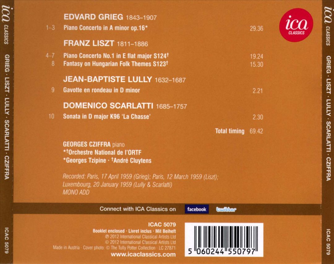 Grieg: Piano Concerto; Liszt: Piano Concerto No. 1; Etc. cover art