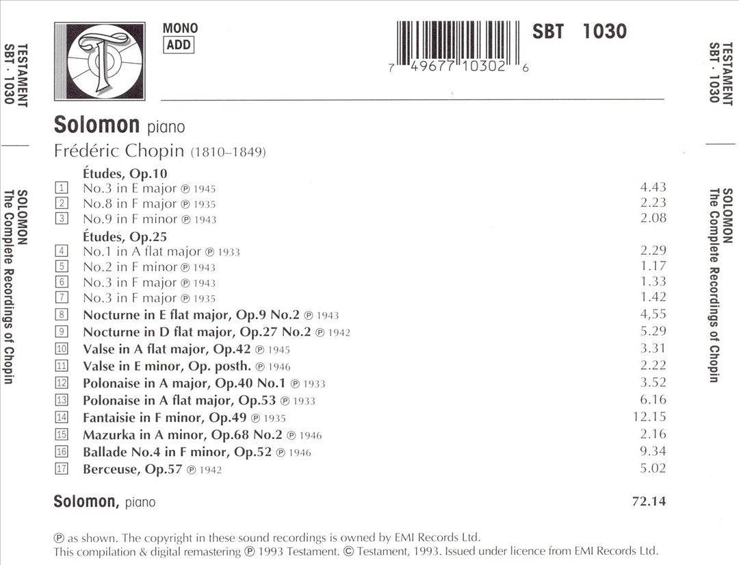 Complete Recordings Of Chopin cover art