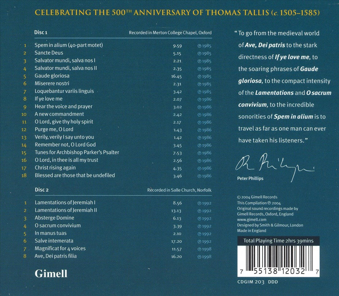 Tallis Scholars Sing Thomas Tallis cover art