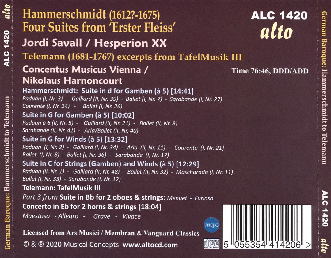German Baroque-Deutsches Barock: Hammerschmidt to Telemann cover art