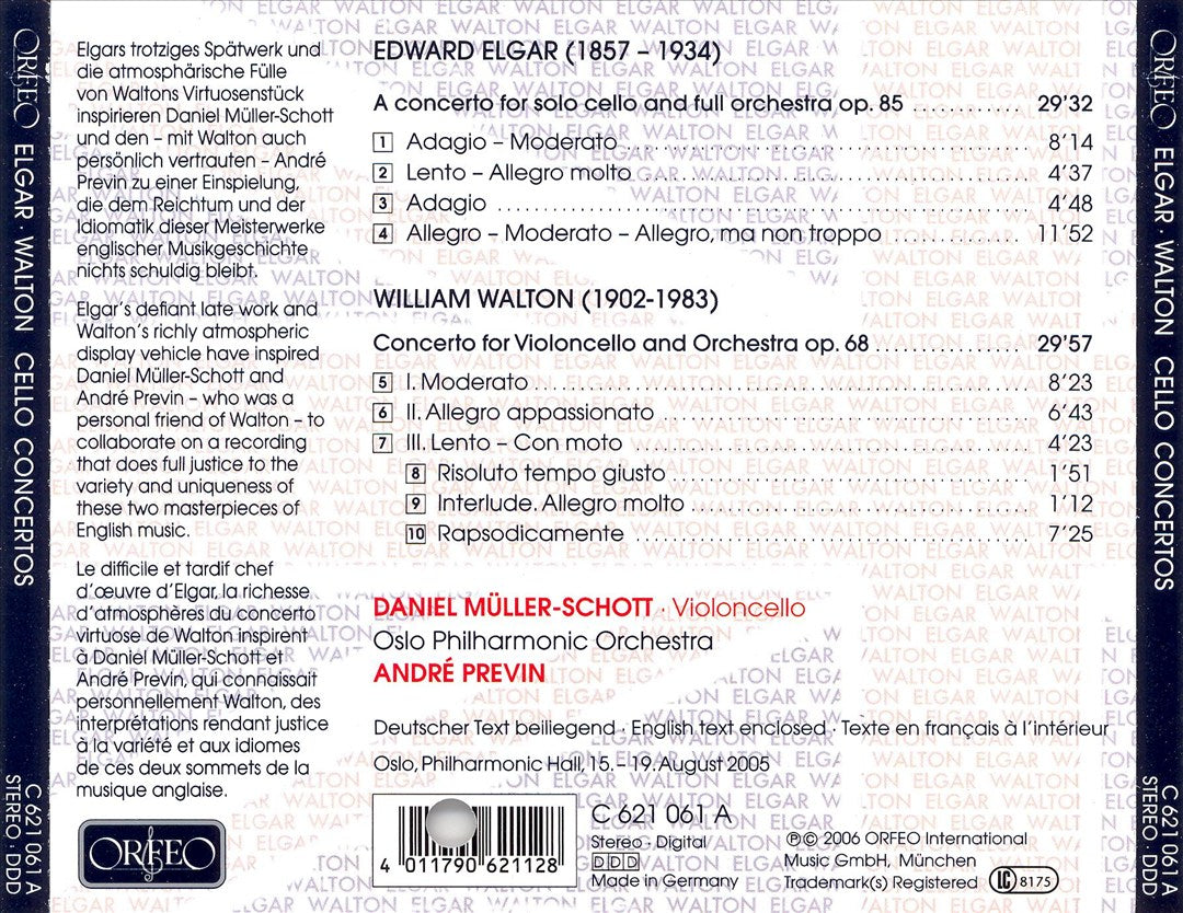 Elgar, Walton: Cello Concertos cover art