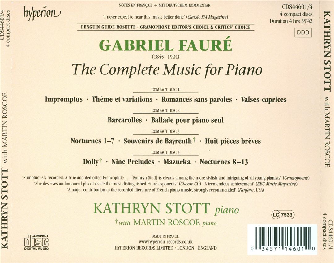Fauré: The Complete Music for Piano cover art