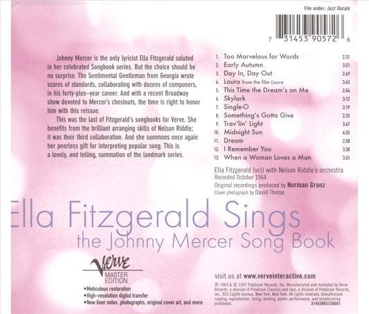 Sings the Johnny Mercer Song Book cover art