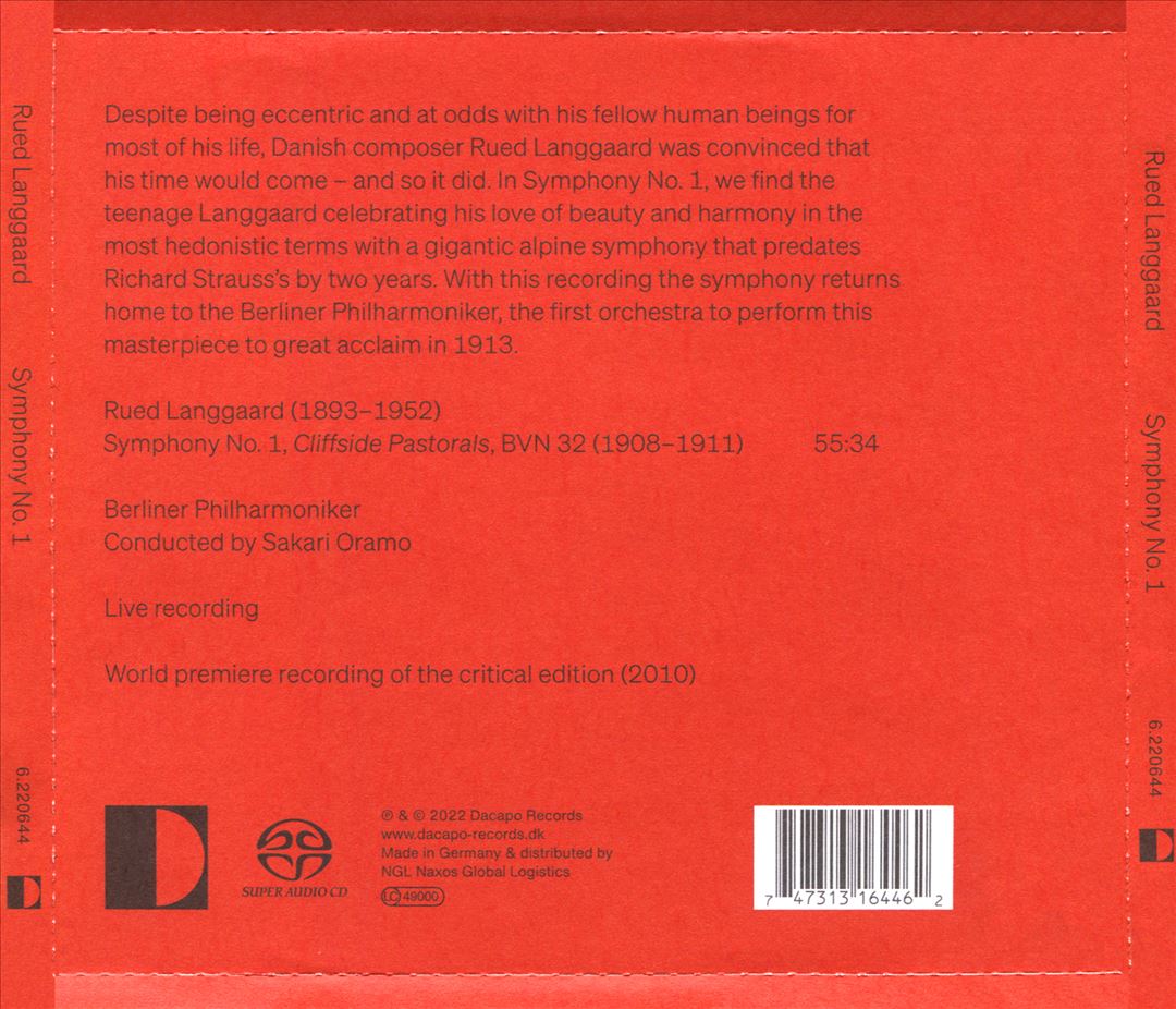 Rued Langgaard: Symphony No. 1, Cliffside Pastorals cover art