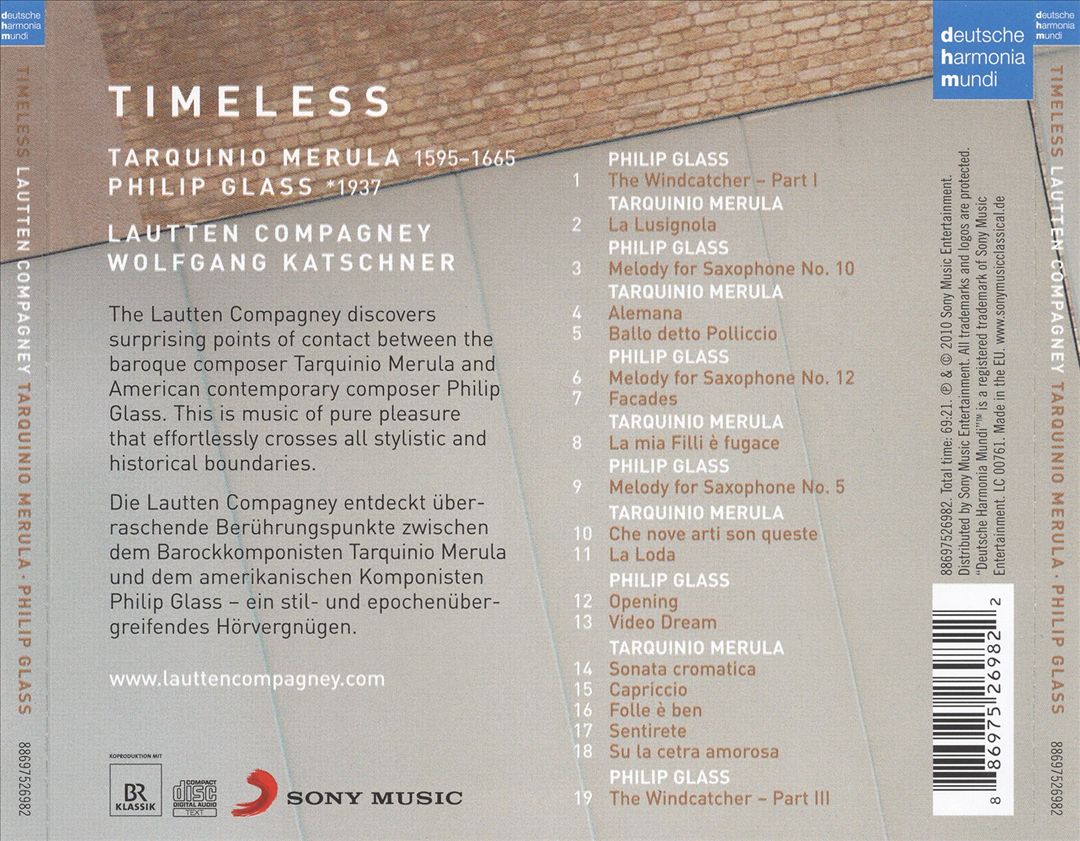Timeless: Music by Tarquino Merula and Philip Glass cover art