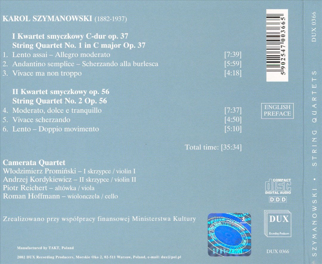 Karol Szymanowski: String Quartets cover art