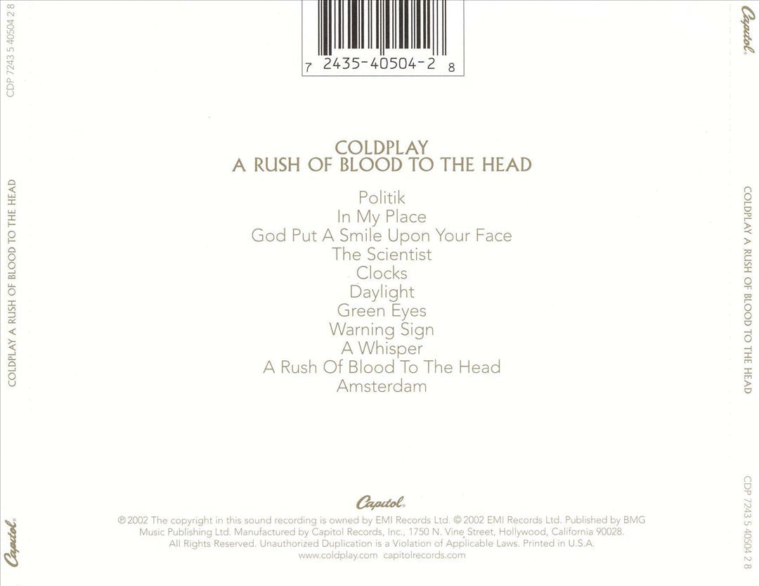 Rush of Blood to the Head cover art