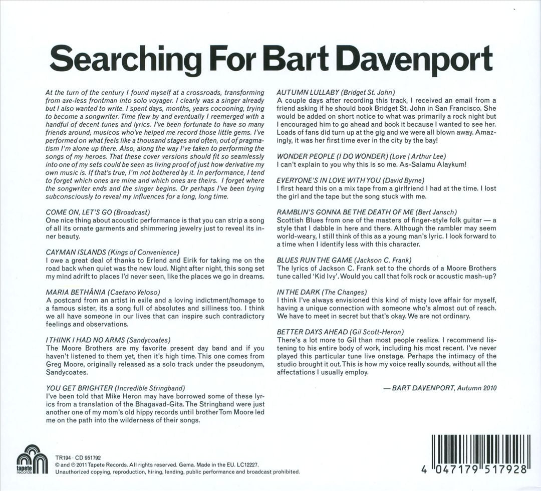 Searching for Bart Davenport cover art