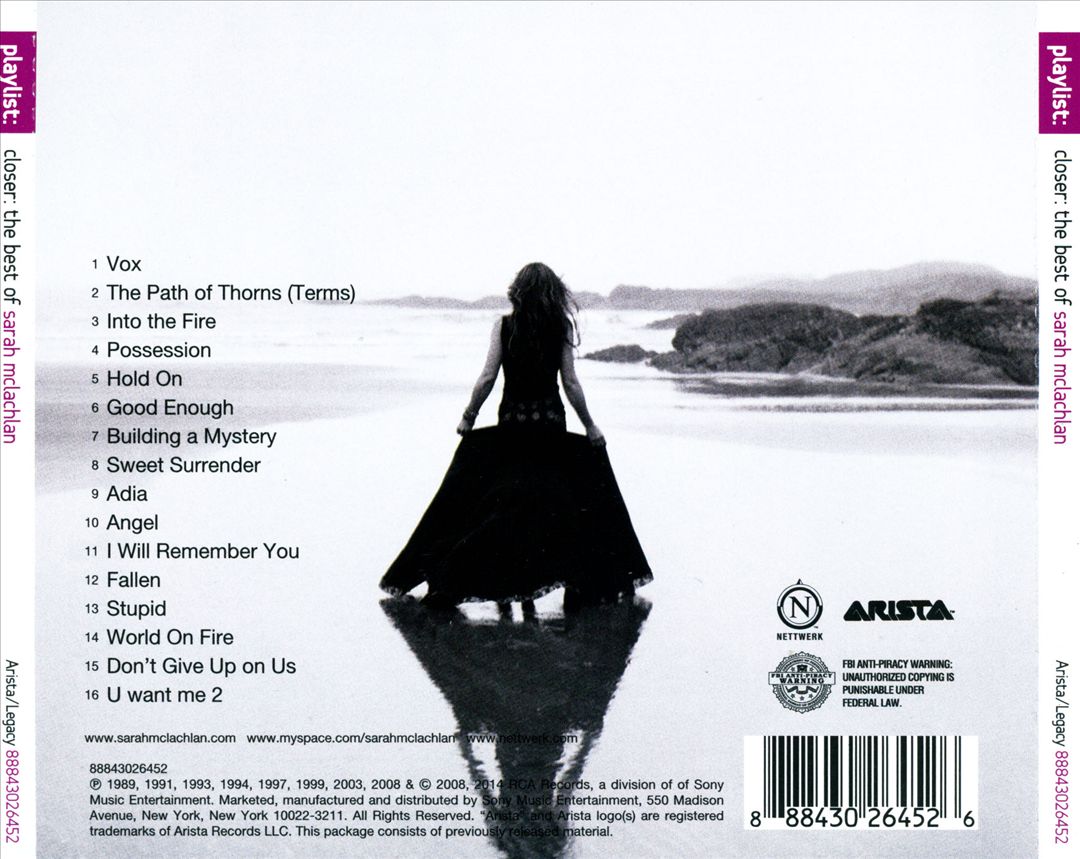 Closer: The Best of Sarah McLachlan cover art