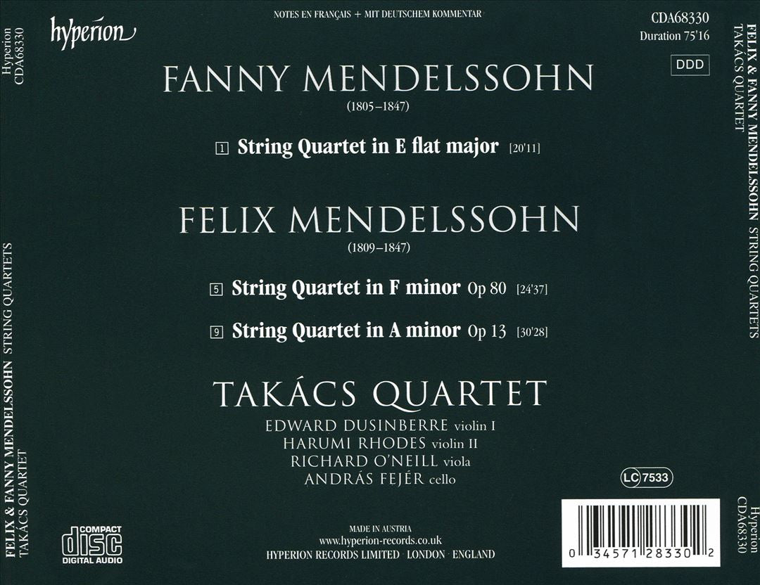 Felix & Fanny Mendelssohn: String Quartets cover art