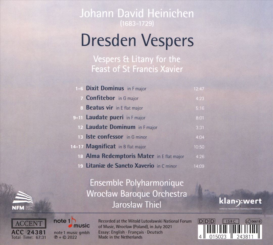 Johann David Heinichen: Dresden Vespers cover art