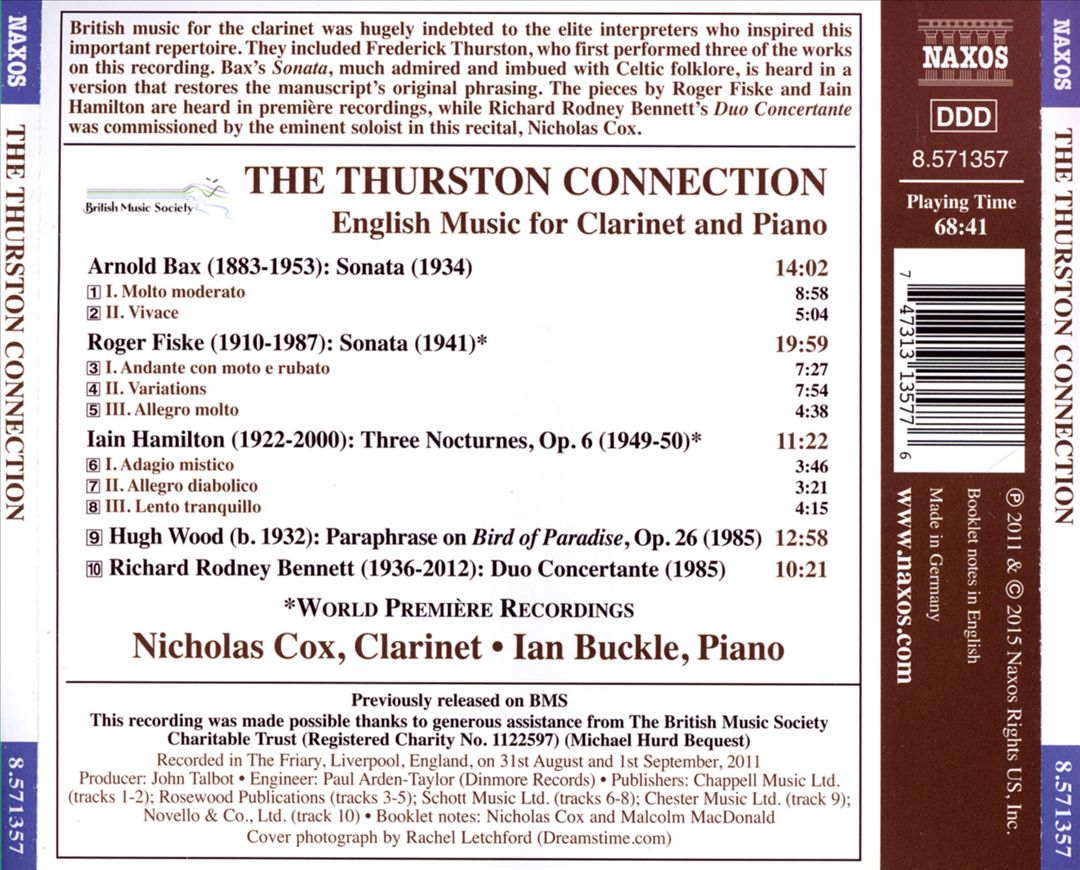 Thurston Connection: English Music for Clarinet & Piano cover art