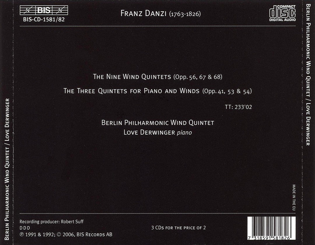 Franz Danzi: Complete Wind Quintets cover art