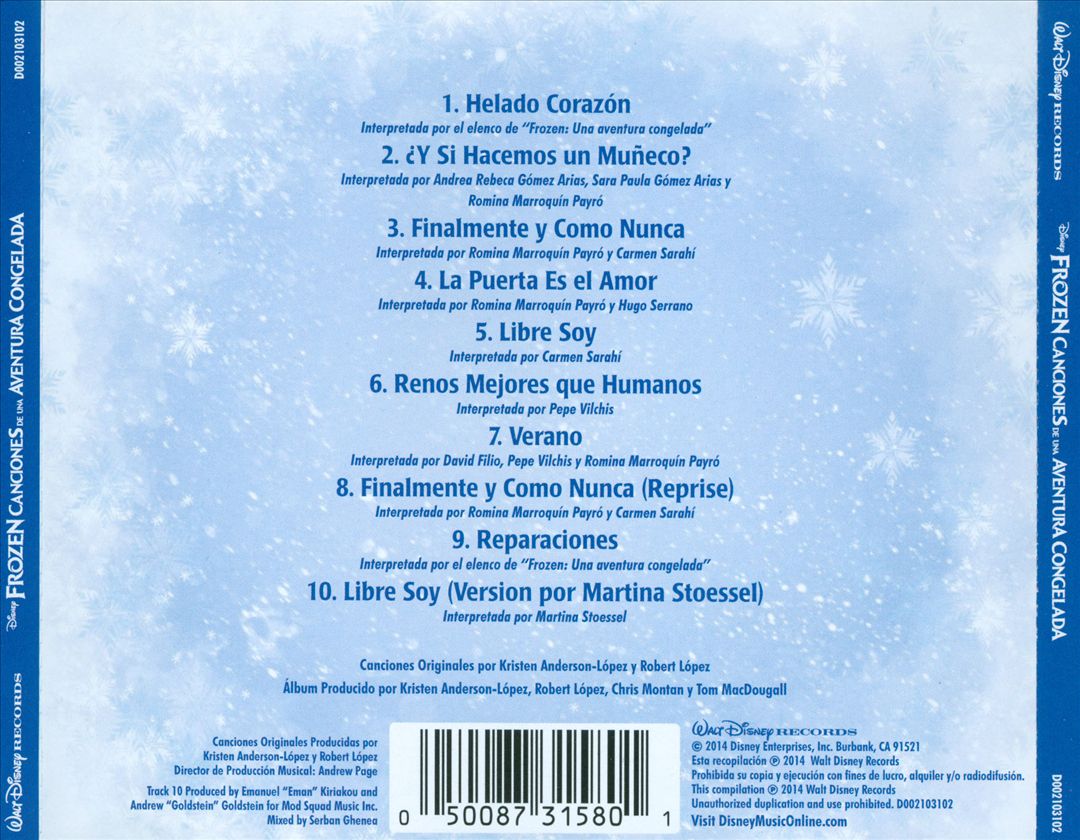 Frozen: Canciones de una Aventura Congelada cover art