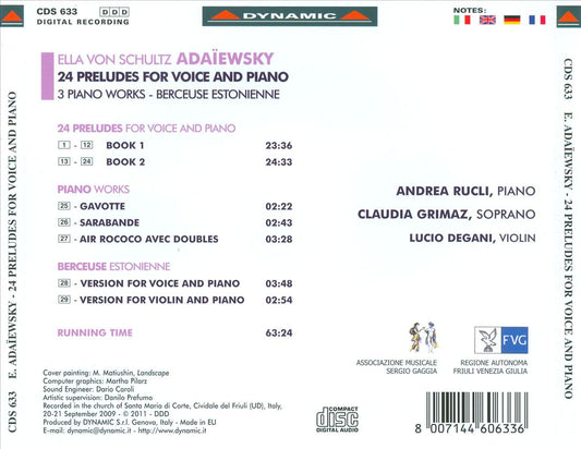 Ella Adaïewsky: 24 Preludes for Voice and Piano cover art