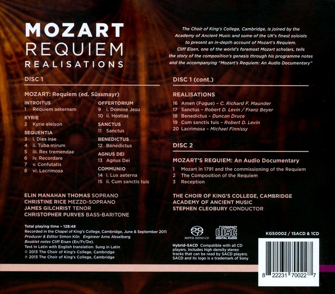 Mozart: Requiem Realisations cover art