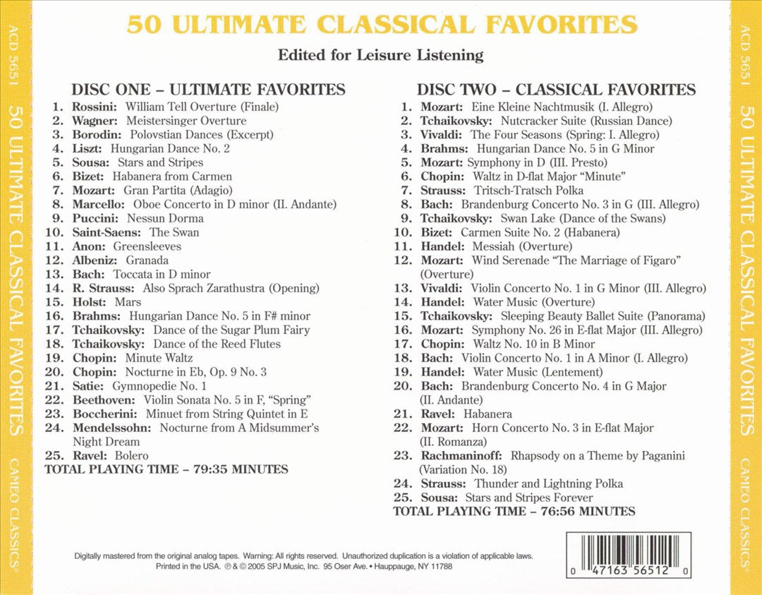 50 Ultimate Classical Favorites cover art