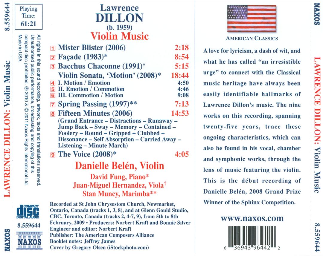 Lawrence Dillon: Violin Music cover art