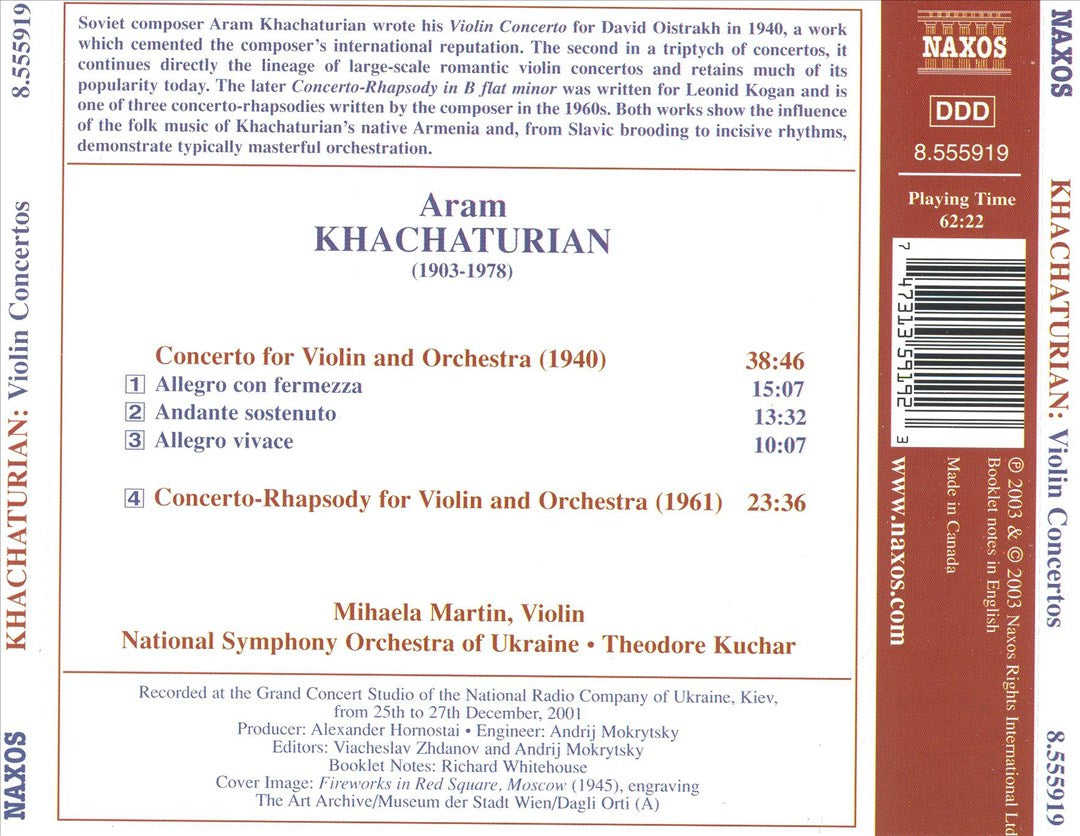 Khachaturian: Violin Concerto; Concerto-Rhapsody cover art