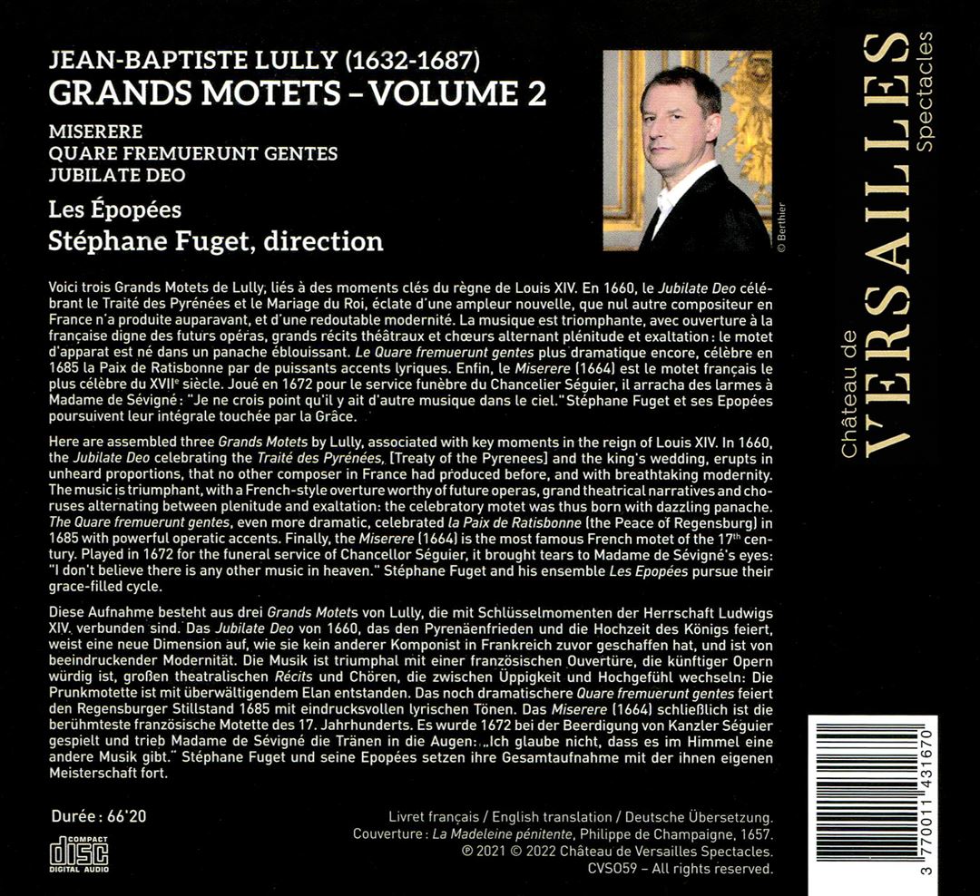 Grand Motets, Vol. 2: Lully - Miserere cover art